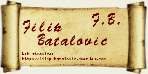 Filip Batalović vizit kartica